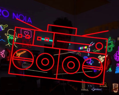 SHARP GF-777 BOOMBOX - NEON